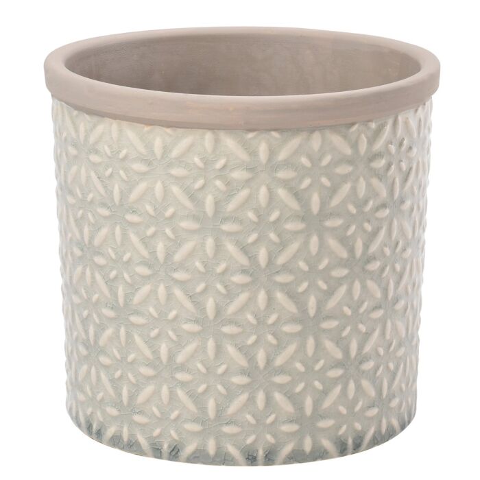 Burgon & Ball Tuscany Glazed Pot-Grey-Large-1